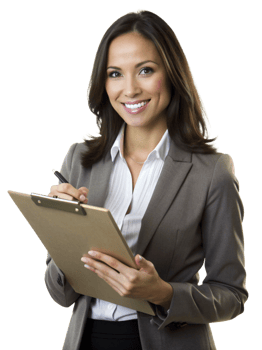 Female Hold Clipboard Realistic Graphic png