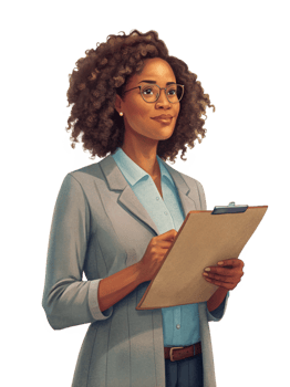 Female Hold Clipboard Illustration Image png