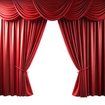 Red Curtains Realistic Decoration png