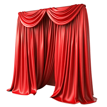 Red Curtains 3d Render png