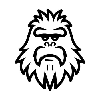 Yeti icon or modern line symbol. line art and icon design with bold outline. Black and white Pixel Perfect minimalistic symbol isolated white background. Silhouette simple thin sign vector