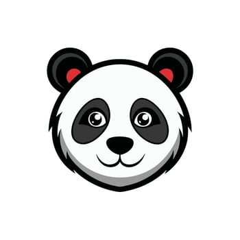 Elegant Panda Head Illustration vector