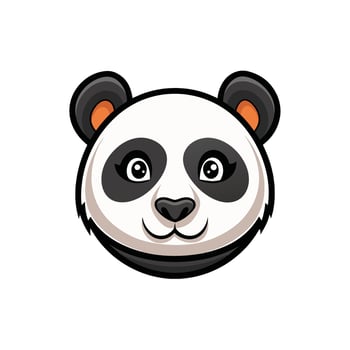 Elegant Panda Head Illustration vector