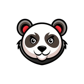 Elegant Panda Head Illustration vector