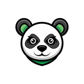 Elegant Panda Head Illustration vector