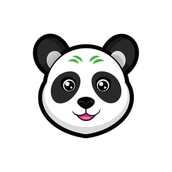 Elegant Panda Head Illustration vector