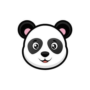 Elegant Panda Head Illustration vector