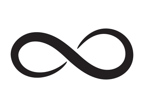 Hand drawn infinity symbol. Black infinity icon. Eternity, infinite, limitless and forever signs. vector