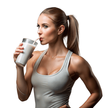 A woman is drinking a glass of milk png
