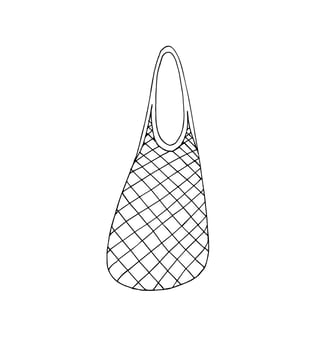 Hand drawn doodle sketch shopping eco bag vector