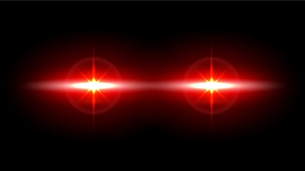 Laser eyes meme overlay. Glowing red eyes, hyper beam power-up effect and beast mode superhero laser vision template vector