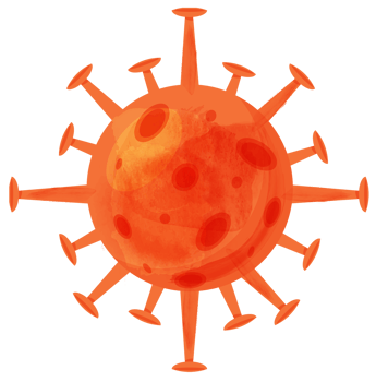 Red illustrative virus molecule png