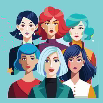 Elegant Hairstyles for Modern Women vector