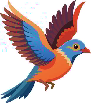 Colourful Flying bird isolated on white Background vector