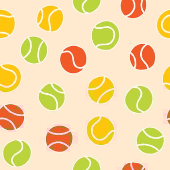 Bunch of Tennis Ball Seamless Pattern illustration Design vector