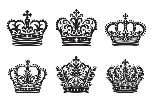 Crown king icon. Corona silhouette sketch vector