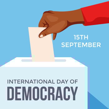 international day of democracy illustration in flat design vector