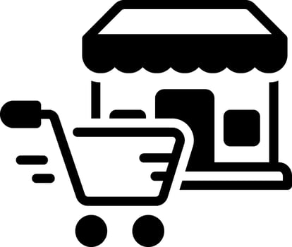 Solid black icon for supermarket vector