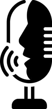 Solid black icon for speak vector