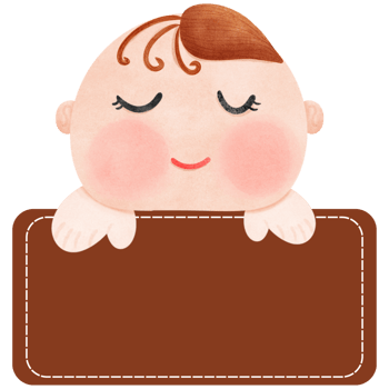 A message sign, a name tag with a boy popping up his face peeking. png