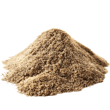 A heap of dry beach sand isolated against a transparent background png