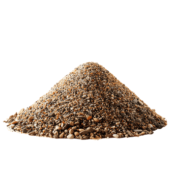A heap of dry beach sand isolated against a transparent background png