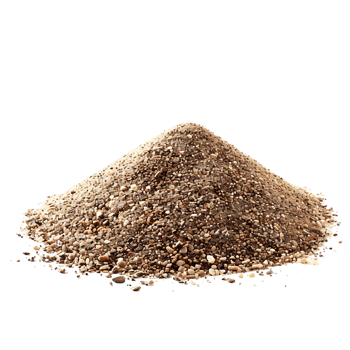 A heap of dry beach sand isolated against a transparent background png