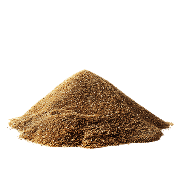 A heap of dry beach sand isolated against a transparent background png