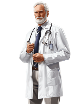 A physician stands alone high-resolution image capturing intricate details png