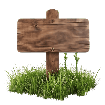 empty wooden billboard on transparent background png