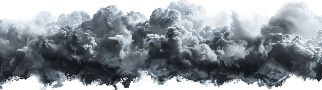 A picture of black storm clouds with intense lightning and smoke available in high resolution png