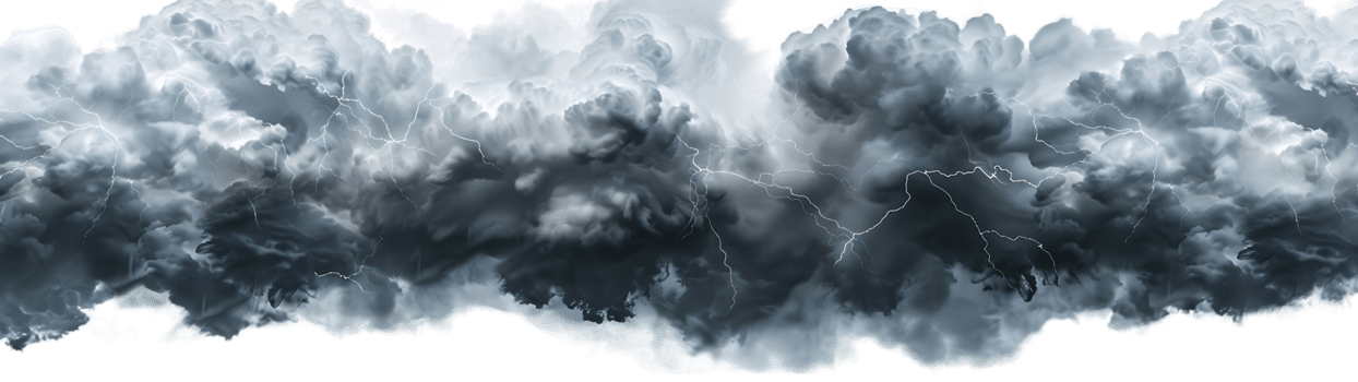 A picture of black storm clouds with intense lightning and smoke available in high resolution png