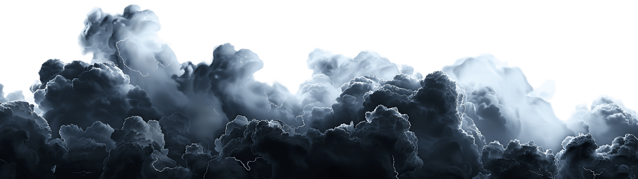 A picture of black storm clouds with intense lightning and smoke available in high resolution png