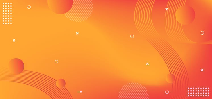 Abstract orange background with geometric shapes, lines and gradient colors. vector