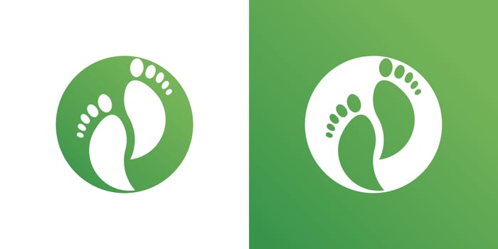Abstrack foot care logo design. Premium vector