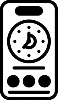 Solid black icon for call time vector