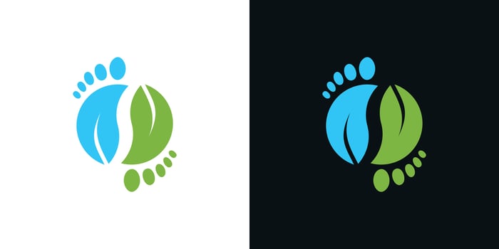 Abstrack foot care logo design. Premium vector