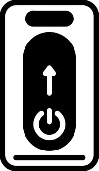 Solid black icon for on off vector