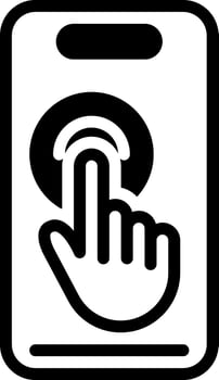 Solid black icon for touch screen vector
