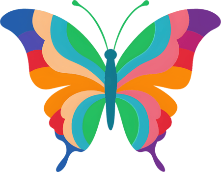 Vibrant damask butterfly stencil clipart adds elegant flair. AI-generated. png