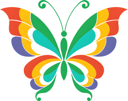 Vibrant damask butterfly stencil clipart adds elegant flair. AI-generated. png