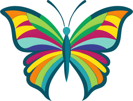 Vibrant damask butterfly stencil clipart adds elegant flair. AI-generated. png