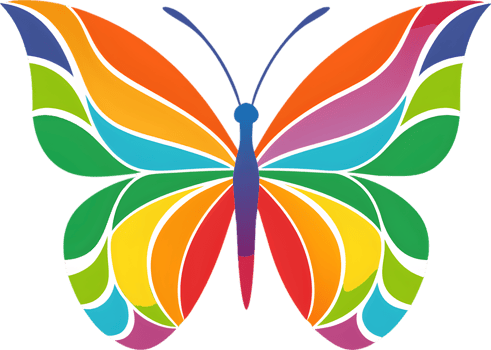 Vibrant damask butterfly stencil clipart adds elegant flair. AI-generated. png