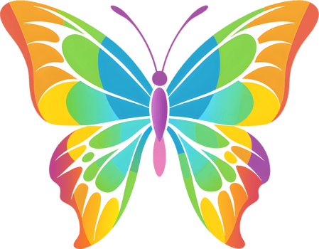 Vibrant damask butterfly stencil clipart adds elegant flair. AI-generated. png