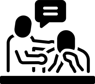 Solid black icon for persuasion vector