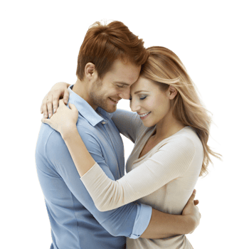 Loving couple embracing and smiling png