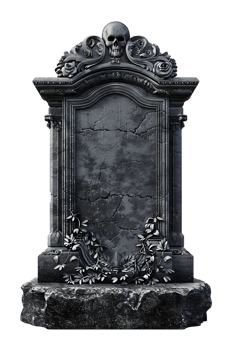 An image showing a blank tombstone isolated offered in high resolution png
