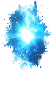 An image presenting a blue flare cut out isolated in high resolution png