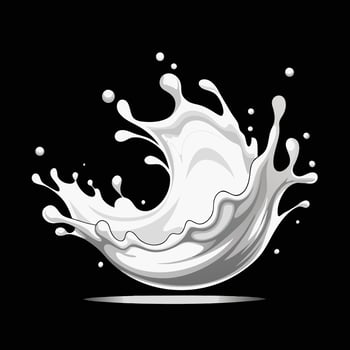 A splash of milk on a black background vector