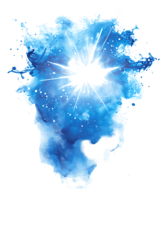 An image presenting a blue flare cut out isolated in high resolution png